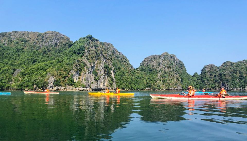 1 Day Ha Noi - Cat Ba island - Lan Ha Bay - Ha Long Bay - Ba Trai Dao Beach and temple beach: the quieter swim break