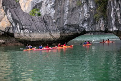 3Day Kayak & Trek to Ha Long Bay and Tamcoc (the 2nd day private) - Day 1 in Lan Ha Bay: kayaking, swimming, and karst lanes