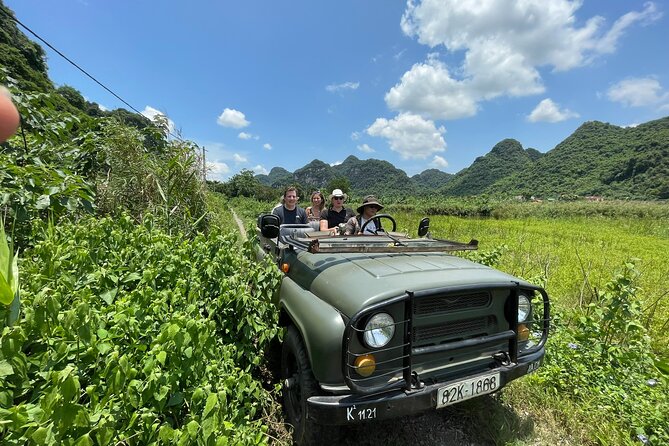 A Glimpse Of Ninh Binh to See all Highlight Ninh Binh 2,5 Hours - Pickup, bottled water, and the open-air jeep rhythm