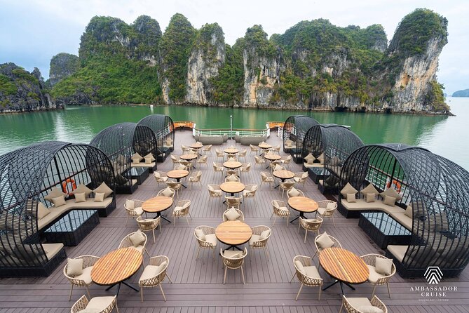 Ambassador Cruise The Largest Day Cruise in Halong Bay - Titov Island (Ti Top): climb for the view, or relax on the crescent beach