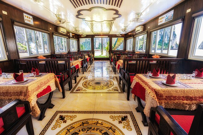 Best Price Halong 5 Star Day Cruise Buffet, Pool ,Sunset party - On board life: lunch buffet, sunset party, and staff professionalism