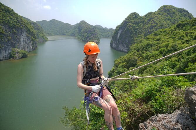 Cat Ba Abseiling Tour - Explore The Biggest Lagoon of Lan Ha Bay - Cat Ba abseiling above Lan Ha Bay’s limestone maze