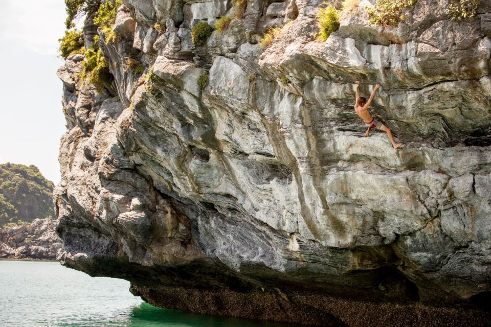 Cat Ba: Advanced Rock Climbing & Cliff Jumping Boat Tour - Boat time on Lan Ha Bay: transfers, lunch afloat, and break periods