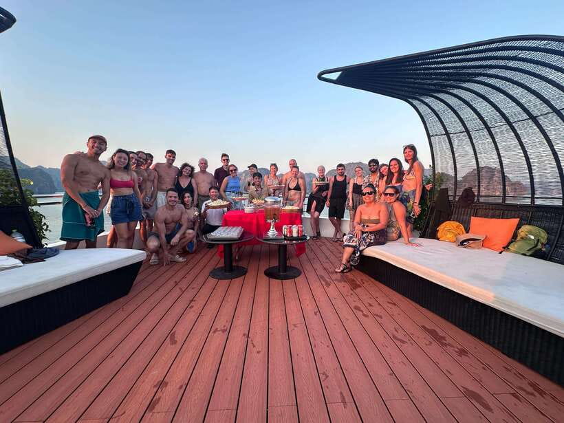 Cat Ba Island: Lan Ha Bay Full-Day with Luxury Cruise - The sunset party on board: tea, snacks, and extra time to catch it