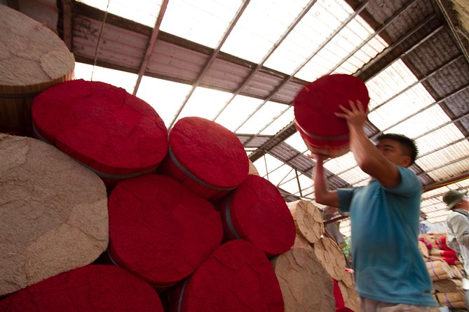 Colors of Incense village Quang Phu Cau - Watching incense being made: bamboo, dyeing, drying, repeat