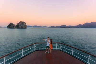 Emeraude Cruise 2 days 1 night Ha Long Bay Tour - Day 1: Tuan Chau → Ti Top Island → crepes → Pearl Village