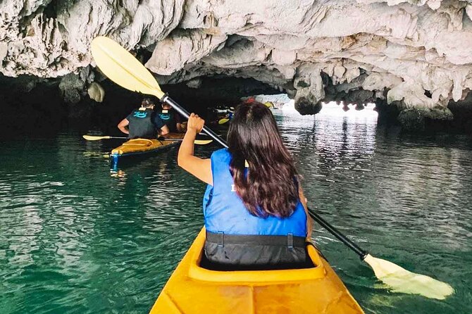Excellent Halong Bay Day Cruise All Inclusive From Hanoi - Hang Luon Cave area: kayaking or bamboo boat through the lagoon