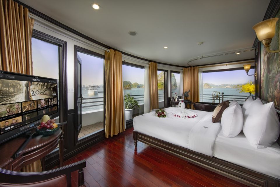 From Hanoi: 2-Day 1 Night Ha Long Bay 5-Star Cruise - Day 1: Luon Cave kayaking, Titop Island, then a full onboard night