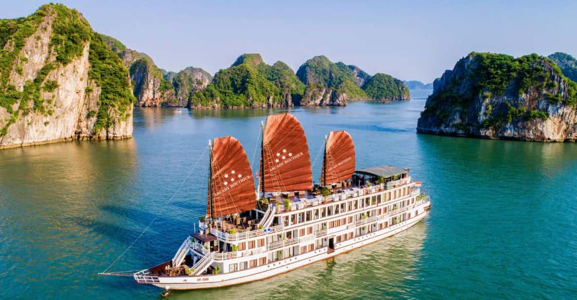 From Hanoi: 2D1N Ha Long Bay by Arcady Boutique Cruise - Luon Cave by kayak or bamboo boat: the water-level side of Ha Long