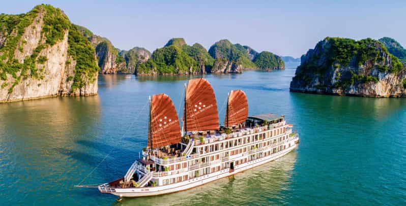 From Hanoi: 2D1N Ha Long Bay by Arcady Boutique Cruise - Sung Sot Cave early on Day 2: stalactites and the big panoramic moment