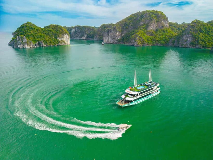 From Hanoi: Halong bay Luxury tour on 5 star cruise - Sung Sot Cave: the first wow stop (plan for stairs and crowds)