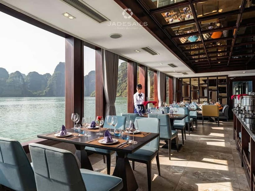 From Hanoi: Top-Rated Ha Long Bay Day Cruise with Jade Sails - Lunch at 11:30 AM and the swim at 2:30 PM