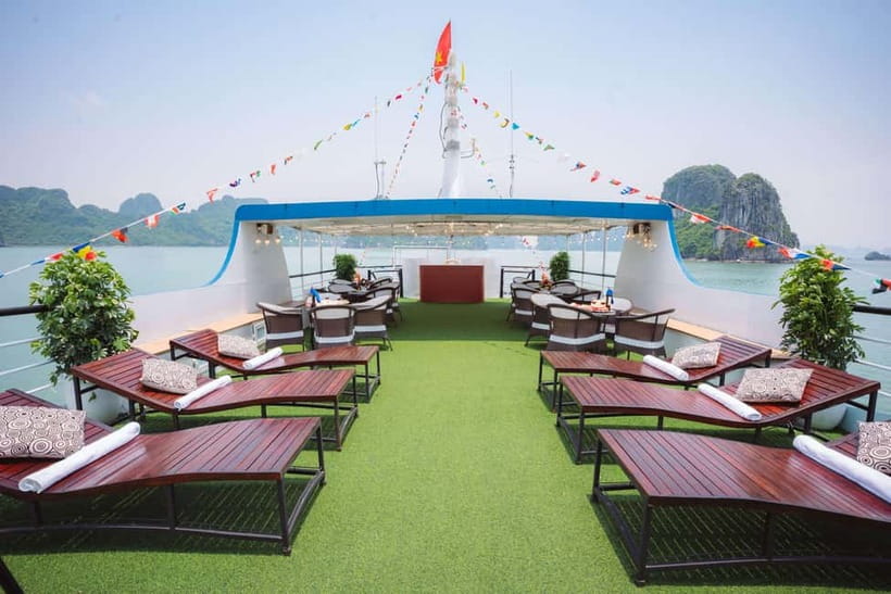 From Ninh Binh: Ha Long Bay 1-Day Trip Ending in Hanoi - Titop Island and Tiptop Peak: great views, a tight climb