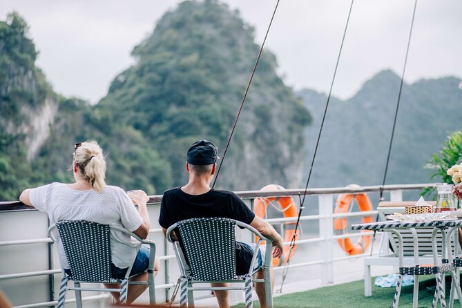 Full-Day Halong Bay Cruise with Limousine Pickup - Ti Top Island: halfway climb views, plus your rest break