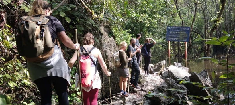 Full day hike - climbing in Jungle of Cat Ba National park - Lan Ha Bay by boat and kayak: floating home stop and natural beach swim