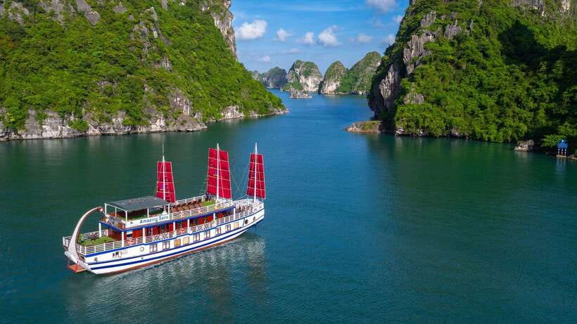 Ha Long Bay - Bai Tu Long Bay Luxury Boat Tour & Transfer - Boarding a luxury wooden sail boat: what you’re buying with the upgrade