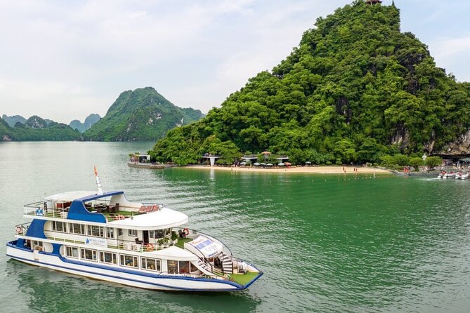 Ha Long Bay Cruise Day Tour-best selling: Included transportation - Hang Luồn Cave: kayaking or bamboo boat in the lagoon