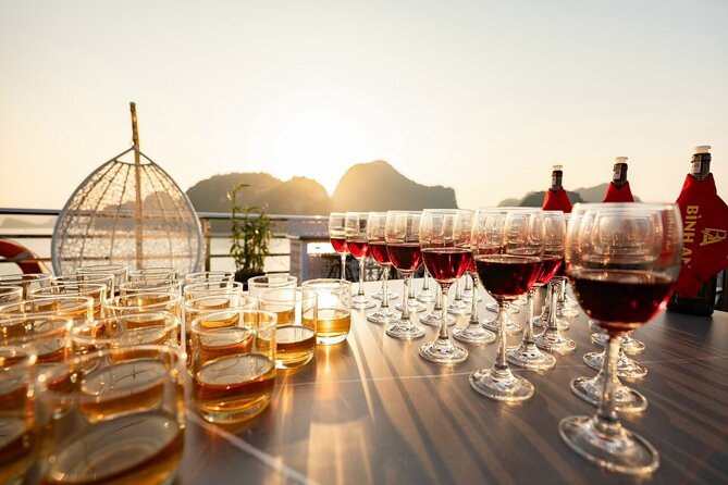 Ha Long Bay day trip with Luxury cruise - 11:00 Lunch on Board: Seafood, Vegetarian Options, No Waiting Games