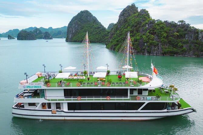 Halong Apollo 5<em> Cruise with Jacuzzi Day Trip And Buffet Lunch – Key highlights worth planning for’ /></p>
<ul>
<li><strong>Jacuzzi time on a 5-star boat</strong>: A comfy way to recharge between activities.</li>
<li><strong>Kayaking or bamboo boat at Hang Luon</strong>: You get up close to the lagoon rather than just looking from far away.</li>
<li><strong>Sung Sot Cave visit</strong>: A dramatic cave stop with stalactites and stalagmites.</li>
<li><strong>TiTop Island swim and viewpoint options</strong>: Beach time plus an optional climb.</li>
<li><strong>Small-group feel (max 19 people)</strong>: Easier to follow instructions and keep track of everyone.</li>
<li><strong>Tommy-level guidance</strong>: Clear English, pacing, and lots of small help that keeps the day smooth.</li>
</ul>
<h2 id="a-12-hour-halong-plan-that-actually-fits-your-schedule">A 12-hour Halong plan that actually fits your schedule</h2>
<p><img width="669" height="446" decoding="async" src=