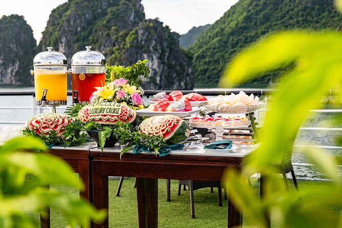 Halong Bay Luxury cruise Day trip: Buffet Lunch, Limousine bus - Welcome aboard: lunch, drinks, and what’s included