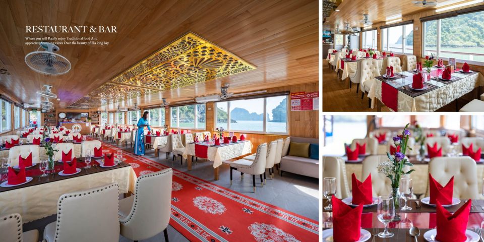 Hanoi: Ha Long Bay Cruise Day Tour visit Titop island & Cave - Sunset Party on the Boat Deck: Snacks, Red Wine, and the Bay at Golden Hour