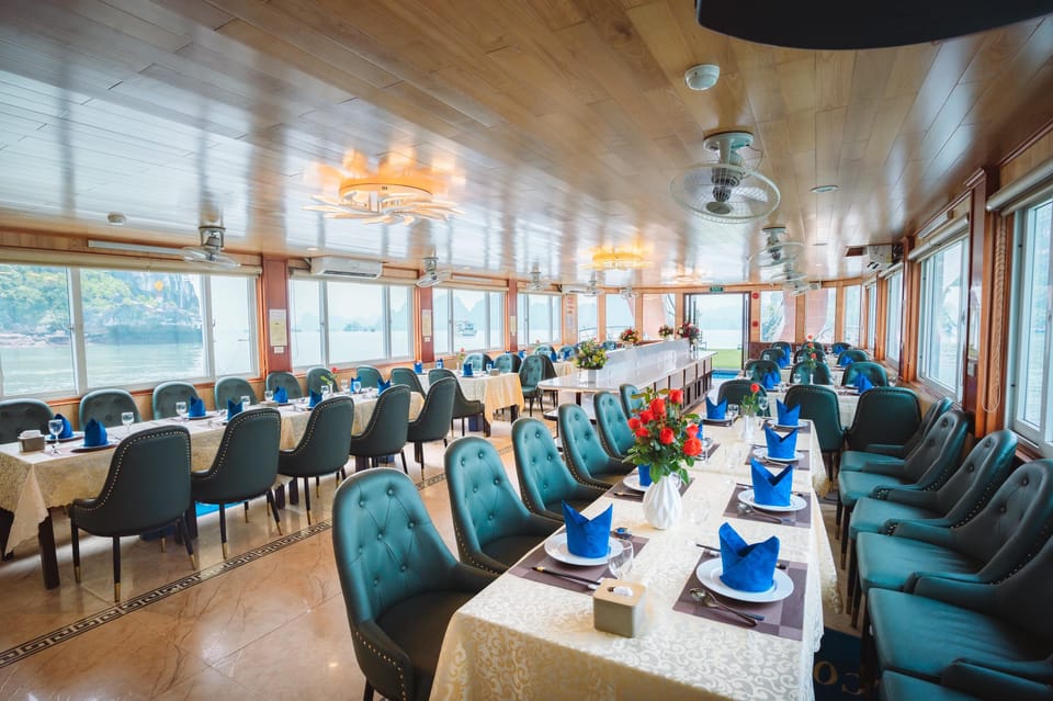 Hanoi: Ha Long Bay Day Cruise by Ha Long Excursion Deluxe - Sunset party cruising back: small included comforts that matter