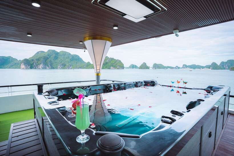 Hanoi: Ha Long Bay Day Tour - Apollo Cruise, Jacuzzi, Buffet - Welcome drink, cruise timing, and the lunch window at sea