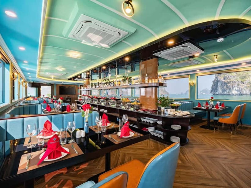 Hanoi: Ha Long Bay Full Day Trip - Amethyst Luxury Cruise - Sunset party on board: tea, fruit, and that slow golden hour