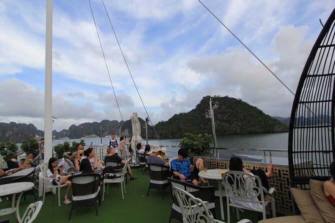 Hanoi - Ha Long Luxury Day Cruise with Kayak & Cave Adventure - Sunset teabreak on Ha Long Bay’s calm side
