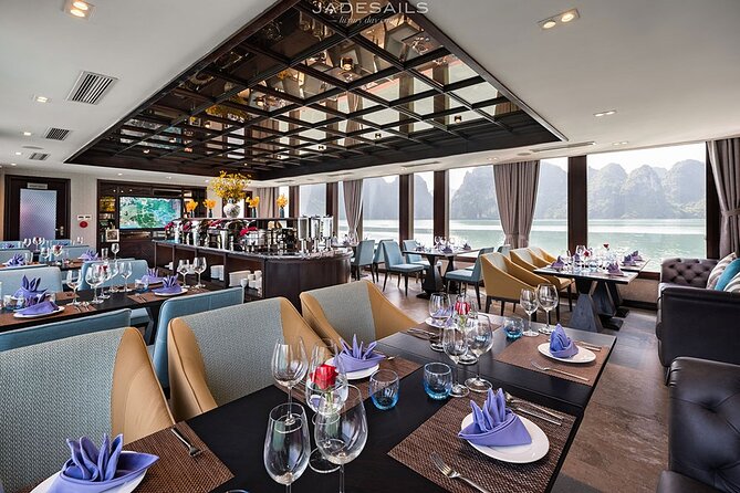 JADESAILS CRUISE-The Most Luxurious Day Tour in Ha Long Bay & Lan Ha Bay - Lunch in air-conditioned comfort and spring-roll making that’s actually fun