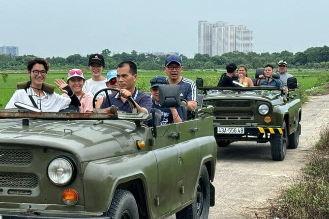 Ninh Binh Army Jeep see Highlight Start From Hanoi By Limousine - Thung Nham Bird Park viewpoints: limestone + rice fields, up close