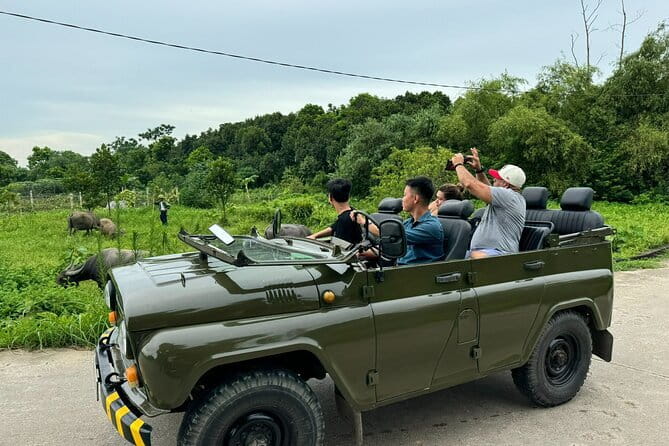 Ninh Binh Army Jeep see Highlight Start From Hanoi By Limousine - Tam Coc harbor jeep time: Coi Khue and Ninh Hai from the back seat