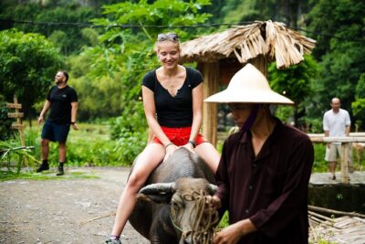 Ninh Binh eco group tour - Buffalo riding, rice planting, fishing - Rice planting with farmers: work you can feel, not just watch