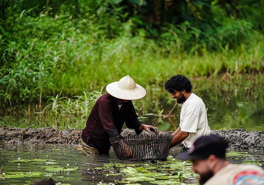 Ninh Binh: Rice planting and fishing by basket tour - Getting to Buffalo Cave and fitting into a small group of 8
