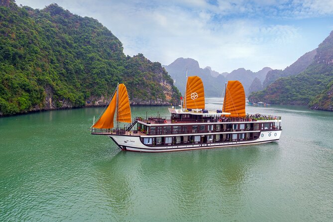 Peony Cruise 5</em> Lan Hạ Bay 2 days 1 night with 2 ways transfer – Why this Peony 5-star cruise feels worth the time’ /><br />
Halong Bay has a reputation for being big, busy, and sometimes overly choreographed. Peony positions itself as a luxury alternative, and the route matters here. Instead of racing past the same photo stops, this cruise sails through stretches you won’t see on every standard itinerary. That usually means less crowd energy and more time to let the bay unfold at boat speed.</p>
<p><p>Onboard, the comfort pitch is real. Cabins are designed with <strong>large windows</strong> aimed toward the view, and the ship has modern facilities so you’re not stuck making do. This is the kind of trip where you can go from lounge time to fresh-air deck time without needing to “earn” it by walking all day.</p>
</p>
<p><p>And because it’s only 2 days, the balance is good. You get enough time to enjoy the bay, eat properly, and still have a light schedule. If you’re the type who hates spending a whole day in transit for only a quick glimpse, this one avoids that trap.</p>
</p>
<div style="margin: 20px 0; padding: 15px 0;"><p>You can also read our reviews of more boat tours in Hanoi</p><ul style="margin: 10px 0; padding: 0; list-style: none;"><li style="margin: 0 0 10px 0; padding: 0 0 10px 0; border-bottom: 1px solid #eee; display: flex; align-items: flex-start; gap: 12px; line-height: 1.4;"><a href="https://discoveringhanoi.com/hanoi-ha-long-bay-day-cruise-swimming-meal-kayaking/" aria-hidden="true" tabindex="-1"><img decoding="async" style="width: 80px; height: 60px; object-fit: cover; border-radius: 4px; flex-shrink: 0;" src="https://5.discoveringhanoi.com/wp-content/uploads/hanoi-ha-long-bay-day-cruise-swimming-meal-kayaking-150x150.jpg" alt="" loading="lazy"></a><div><a href="https://discoveringhanoi.com/hanoi-ha-long-bay-day-cruise-swimming-meal-kayaking/">Hanoi: Ha Long Bay Day Cruise – Swimming, Meal, Kayaking</a><br><span style="font-size: 0.82em; color: #555; margin-top: 2px;"><span style="color: #f5a623;">★</span> 4.7 &middot; 7,415 reviews</span></div></li><li style="margin: 0 0 10px 0; padding: 0 0 10px 0; border-bottom: 1px solid #eee; display: flex; align-items: flex-start; gap: 12px; line-height: 1.4;"><a href="https://discoveringhanoi.com/ninh-binh-full-day-tour-from-hanoi-to-hoa-lu-tam-coc-mua-cave-via-boat-bike/" aria-hidden="true" tabindex="-1"><img decoding="async" style="width: 80px; height: 60px; object-fit: cover; border-radius: 4px; flex-shrink: 0;" src="https://5.discoveringhanoi.com/wp-content/uploads/ninh-binh-full-day-tour-from-hanoi-to-hoa-lu-tam-coc-mua-cave-via-boat-bike-150x150.jpg" alt="" loading="lazy"></a><div><a href="https://discoveringhanoi.com/ninh-binh-full-day-tour-from-hanoi-to-hoa-lu-tam-coc-mua-cave-via-boat-bike/">Ninh Binh Full-Day Tour from Hanoi to Hoa Lu, Tam Coc & Mua Cave Via Boat & Bike</a><br><span style="font-size: 0.82em; color: #555; margin-top: 2px;"><span style="color: #f5a623;">★</span> 5.0 &middot; 4,384 reviews</span></div></li><li style="margin: 0; padding: 0; border-bottom: none; display: flex; align-items: flex-start; gap: 12px; line-height: 1.4;"><a href="https://discoveringhanoi.com/amanda-cruise-ha-long-lan-ha-bay-all-inclusive-2d1n-3d2n/" aria-hidden="true" tabindex="-1"><img decoding="async" style="width: 80px; height: 60px; object-fit: cover; border-radius: 4px; flex-shrink: 0;" src="https://5.discoveringhanoi.com/wp-content/uploads/amanda-cruise-ha-long-lan-ha-bay-all-inclusive-2d1n-3d2n-150x150.jpg" alt="" loading="lazy"></a><div><a href="https://discoveringhanoi.com/amanda-cruise-ha-long-lan-ha-bay-all-inclusive-2d1n-3d2n/">Amanda Cruise – Ha Long, Lan Ha Bay – All Inclusive 2D1N & 3D2N</a><br><span style="font-size: 0.82em; color: #555; margin-top: 2px;"><span style="color: #f5a623;">★</span> 5.0 &middot; 4,358 reviews</span></div></li></ul></div><h2 id="price-and-logistics-what-225-buys-and-what-it-doesnt">Price and logistics: what $225 buys (and what it doesn’t)</h2>
<p><img width="669" height="446" decoding="async" src=
