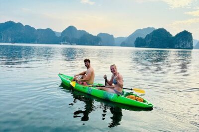 Sunset and Plankton Bioluminescent Night Kayak Lan Ha Bay - Floating fishing village + sunset: the break that makes the whole trip feel complete