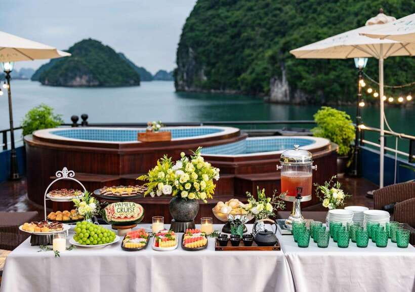 The BEST Ha Long Bay 5-Star Day Trip with Pamela Cruise - Lunch on the cruise: seafood + Vietnamese dishes at sea