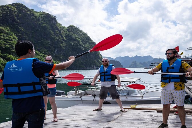 Unique Halong Private Day Cruise - Fishing Village, Kayak - Tien Ong Cave: limestone shapes plus guide storytelling